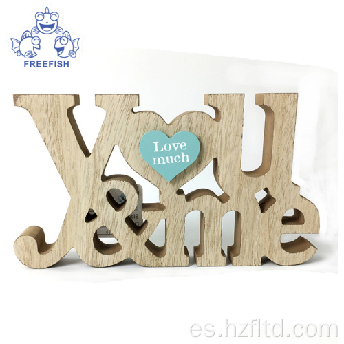 Bloque decorativo de madera modificado para requisitos particulares de las letras de la palabra del escritorio 3D